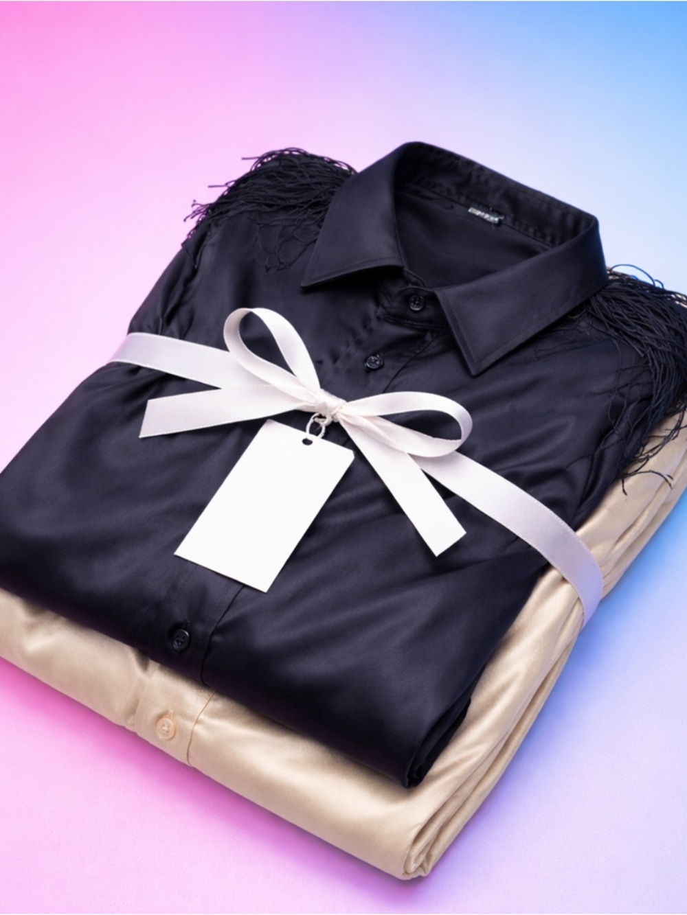 SHEIN Black and Cream Casual Button-Down Shirt Set from my closet